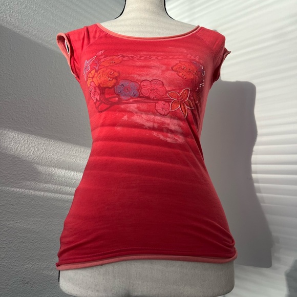 Vintage y2k Abercrombie & Fitch Cap Sleeve Scoop Neck T-Shirt - Size XS - Picture 7 of 7